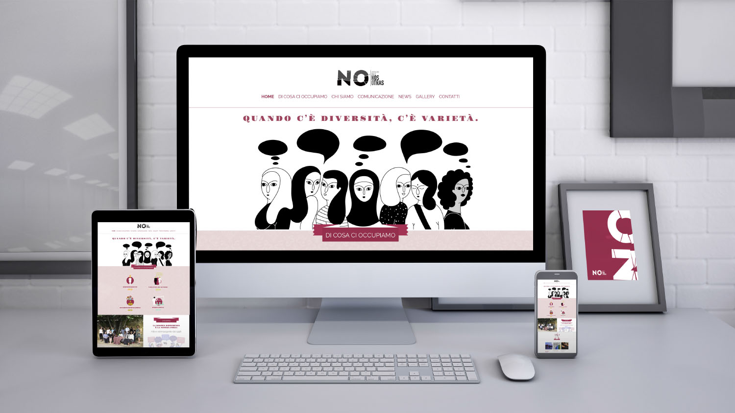 Il sito internet di Nosotras, progettazione grafica di Myosign Annarita Bonanata